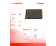 Transcend StoreJet 25 M3 2TB czarny USB 3.0 - 264796 - zdjęcie 8